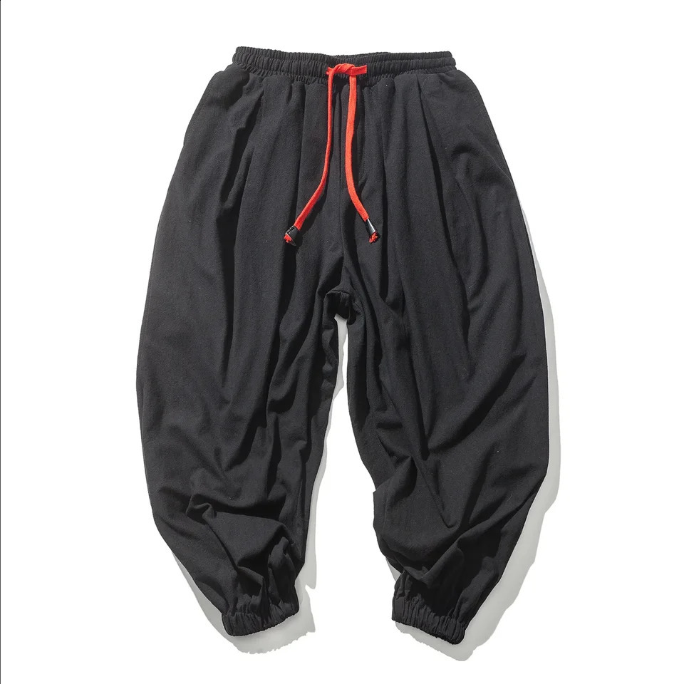 Men Loose Harem Pants Chinese Linen Overweight Sweatpants High Quality Casual Oversize Trousers Male 240820