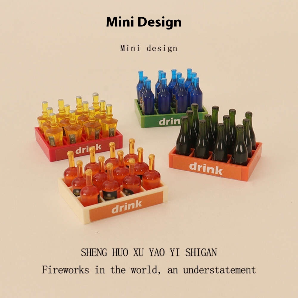 Miniature simulation of foreign wine bottles, beverage baskets, baby houses, decorative accessories, handicrafts, scene ornaments
