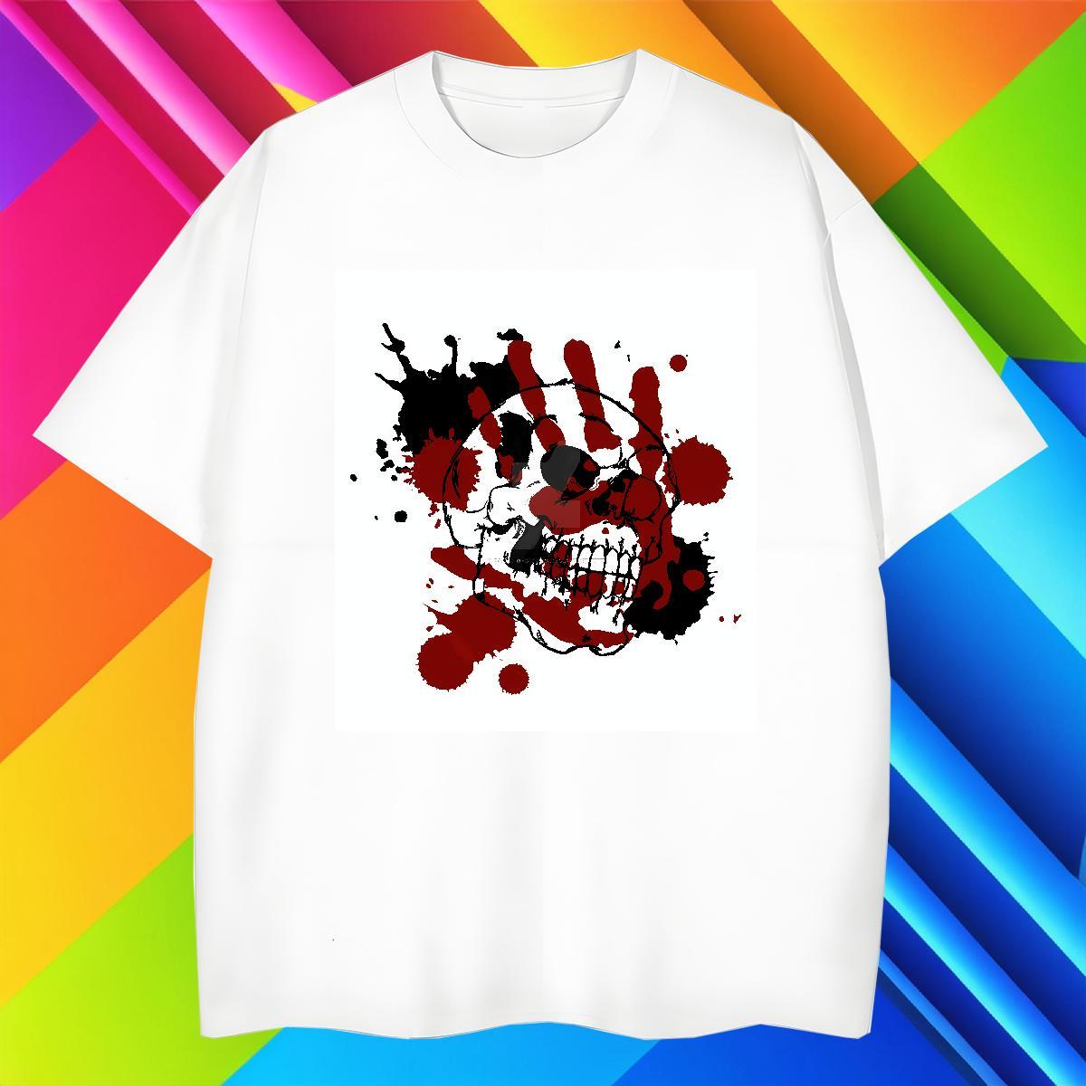 Designer Tshirt for Man Woman 230g Cotton Casual Daily Wear skull Crew Neck T-Shirts for Men Cool DIY Printed Tops