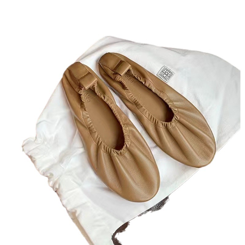Ddmysports Grape Mom S Same French Lazy Style Round Ead Soft Sole Sheepskin Grandma With One Step Versatile Single Shoes Women Genuine Leather OUTDOOR