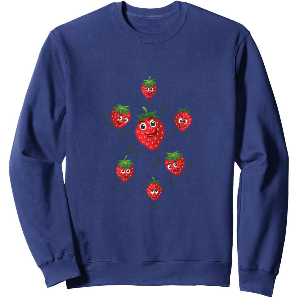 Long Sleeve Shirts For Men Sweatshirt Berries Strawberry Lover Funny Gift Sweatshirt T Shirt Graphic Tee Streetwear Casual Tops Clothes sweatshirts