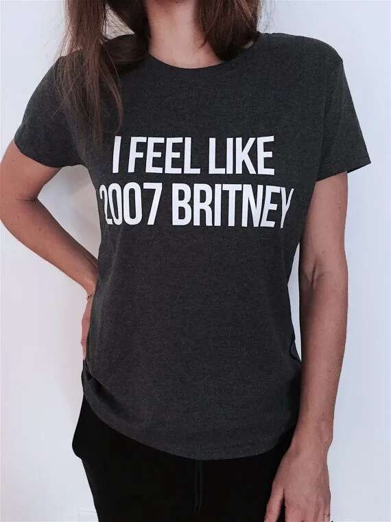 I 2024 Feel Like 2007 Briey Letters Print Women T Casual Funny Shirt for Lady White Top Tee Hipster MA-9 Tops op ee ops