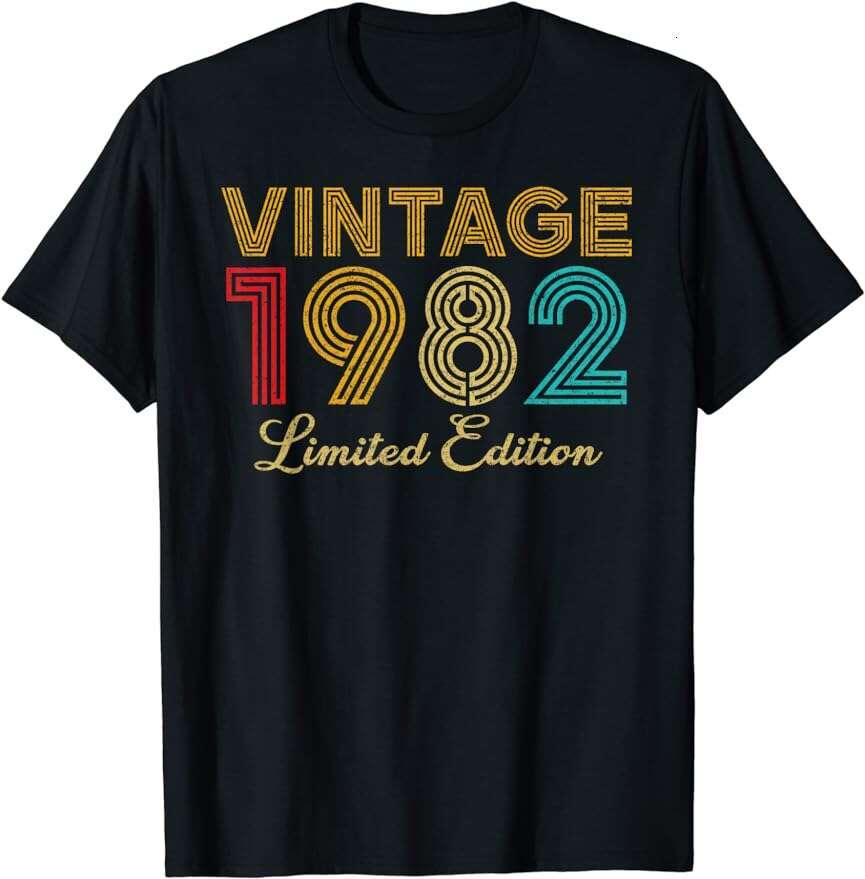 Born 1982 Rock This Summer with Our Birthday T-Shirt Streetwear Style Vintage Retro for Men's Graphic T-Shirts s
