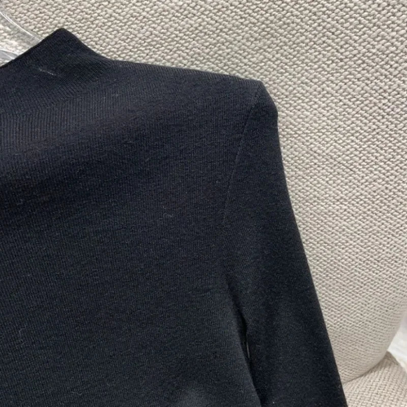 Neploe Fashion Simple Half High Collar Zipper Autumn Winter Knitted Top Womens Y2k Lace Sparkling Sleeve Sweater Unprinted Good Product 240821