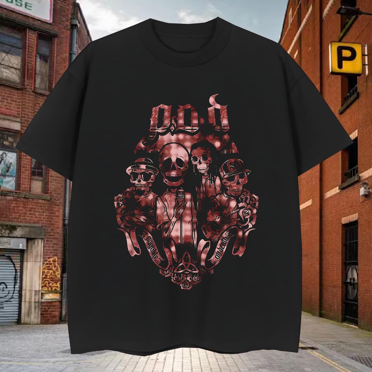 Fashion Designer Men Tees 100% Cotton 230g Daily Outfit skull Breathable Crew Neck Men T Shirts Unisex Graphic Clothings