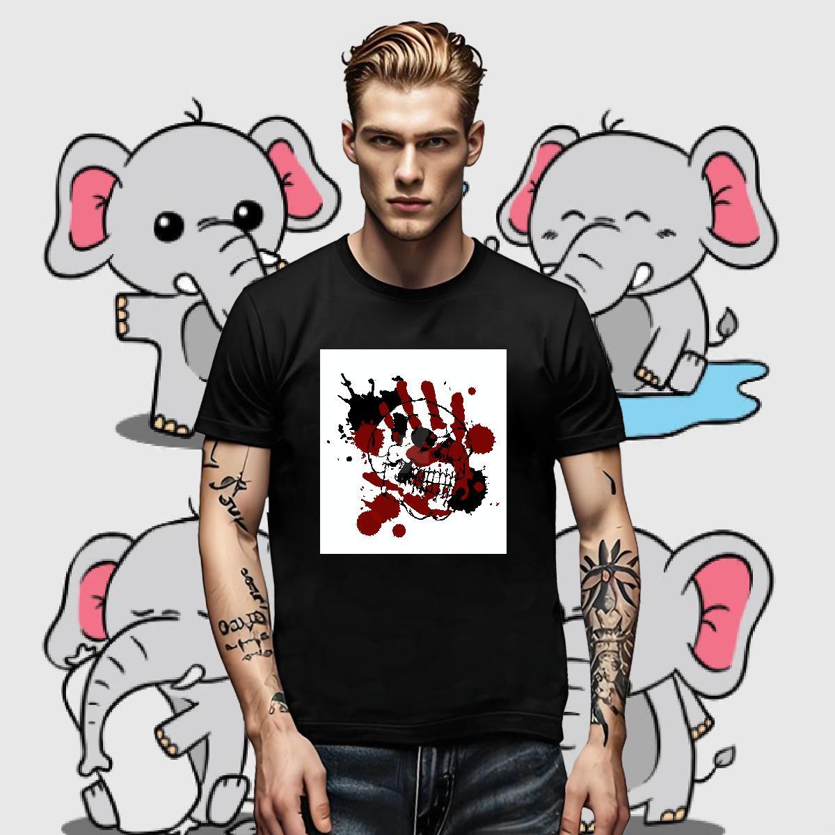 Designer Fashion scary Tshirts 230g Cotton T-Shirts for Men Custom Cartoon Home Outdoor Breathable Soft Cool Design Tee Shirt