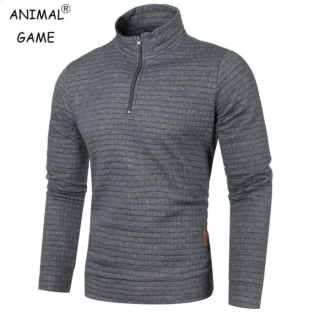 Autumn Mens Solid Color Sweatshirt Large Half Zipper Pulling Flower Warm 240821
