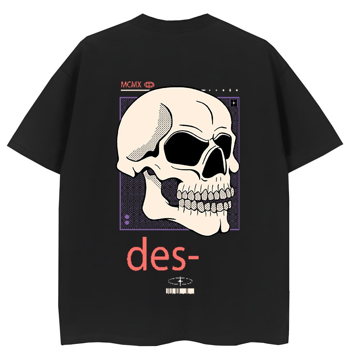 2024 T shirt 230g Cotton O-Neck Short Sleeve Sports Casual skull Women Tees Free Shipping Custom Cartoon Tshirts