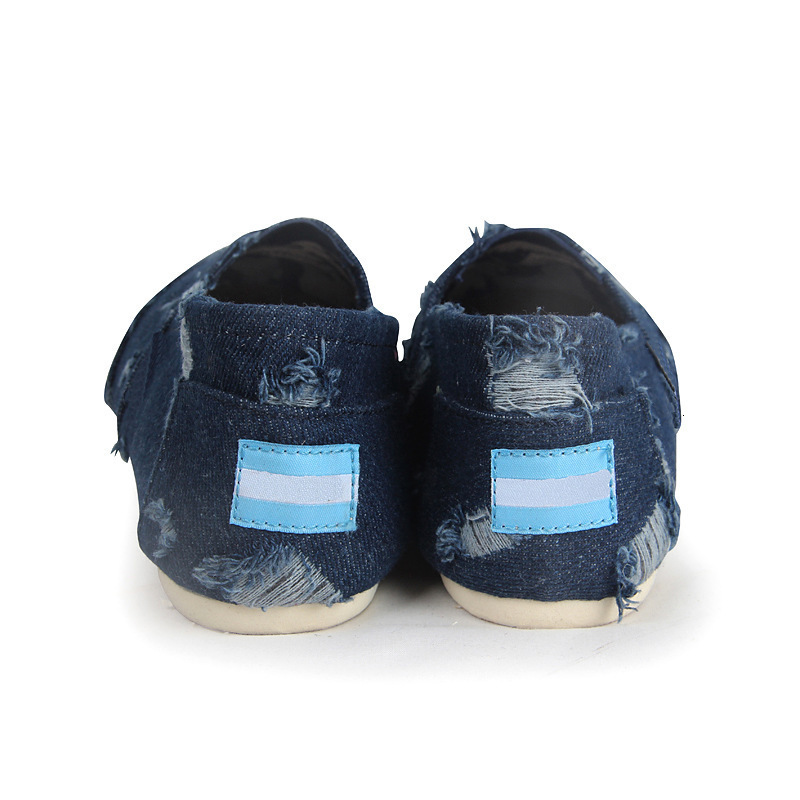 Ddmysports Denim Shoes Tom Thomas Denim Washed Cloth Flat For Couples Lazy Men S And Women Casual With Set Feet OUTDOOR