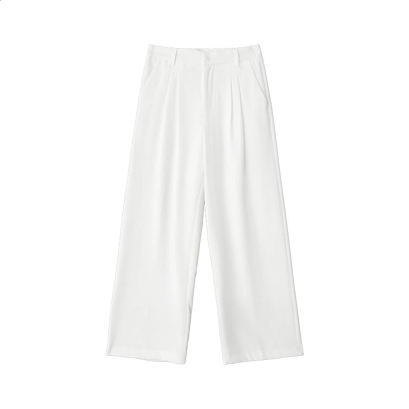 Large size anti-wrinkle white pants mens autumn and winter Korean style trendyy trousers drapedy high-end formal casual pan 240820