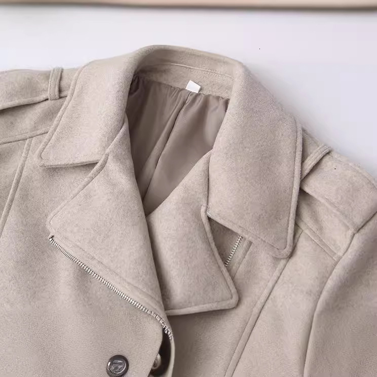Women's clothing 2024 autumn and winter new style fashionable casual imitation wool flying jacket women's top