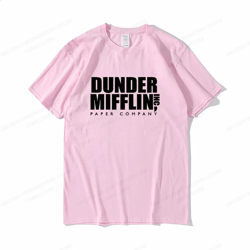 DUNDER MIFFLIN Tshirt mens fashion cotton shirt office top womens summer vest letter clothing 240821