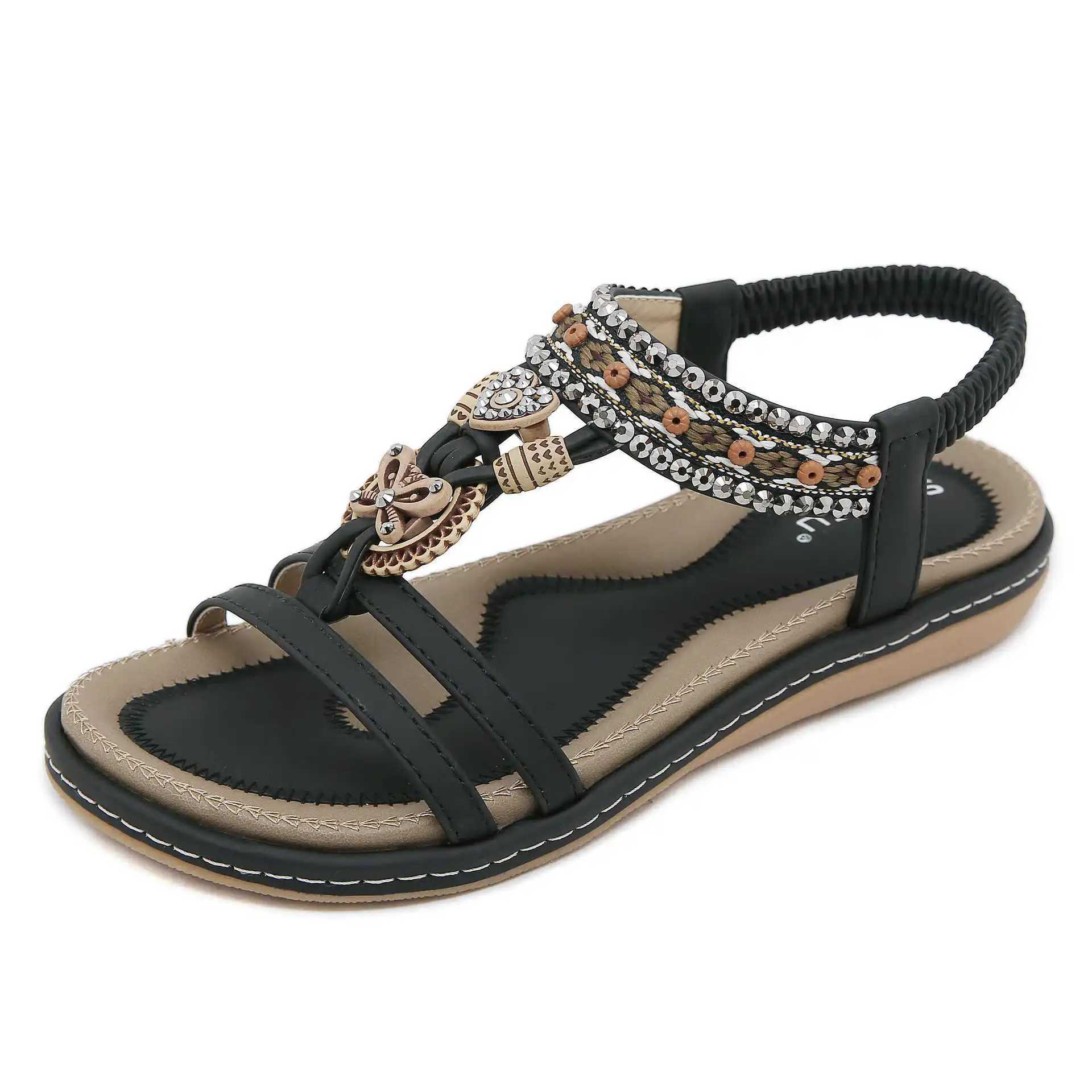 36-42 Shoes for Women Summer Fashion 2024 Bohemain Beach Flip Flops Soft Wedge Casual Comfortable Sandals Women Sandals CL240806