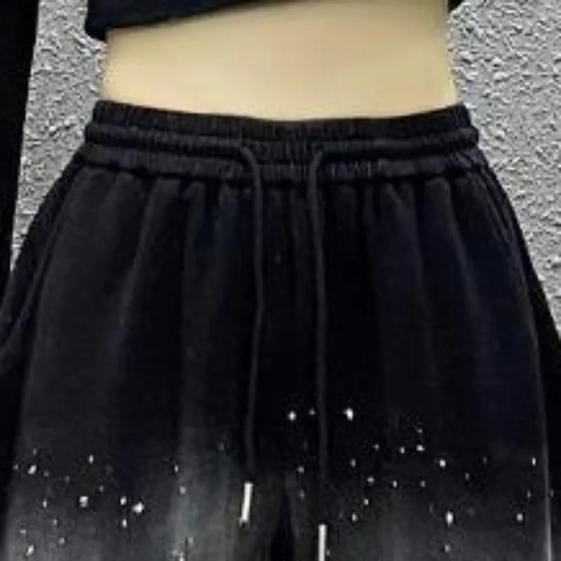 Womens AutumnWinter High Waist Loose Weight Loss Straight Leg Versatile Wide Drawout Pocket Sports Casual Pants 240821