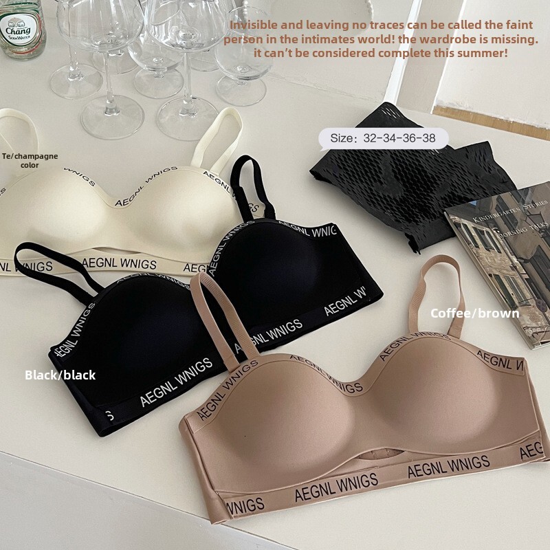 Strapless strapless for women in summer, slip and gathering, small chest display, large upper support, anti sagging, invisible text bra dongdumaoyi do