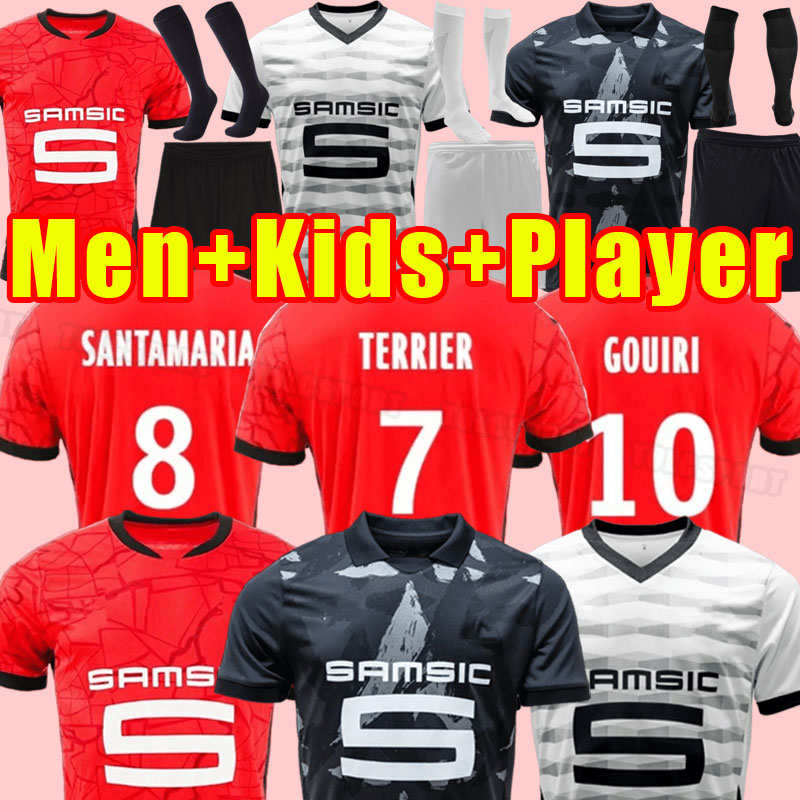 24 25 Stade Rennais Soccer Jerseys 2024 2025 TERRIER Rennes Fans Player Version jersey Maillots BOURIGEAUD SULEMANA NIANG DA MAJER Fans adult kids men Full set
