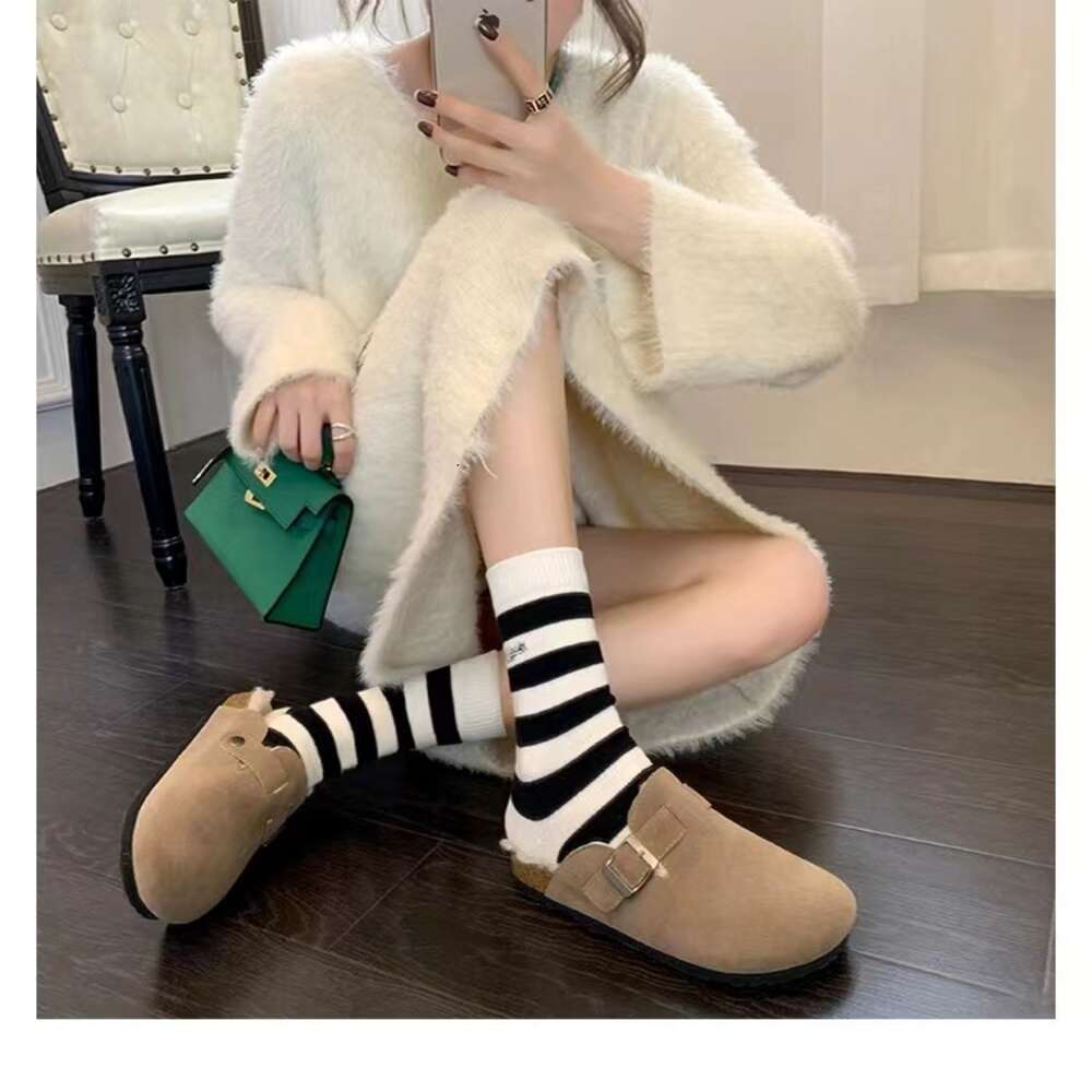 Ddmysports Grape Mama S Same Winter Plush Insulation Thick Soled Leather Big Toe Single Shoe Fur Boken Shoes For Women OUTDOOR