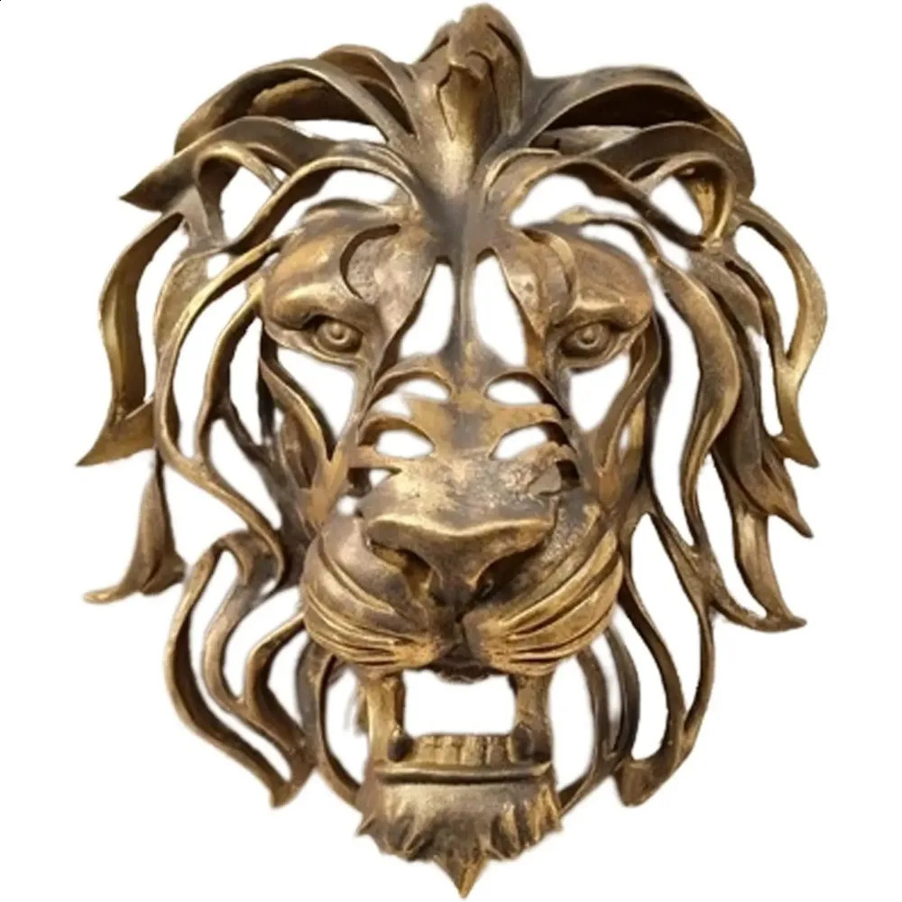 Gold Animal Head Wall Decor Wall Sculpture Home Decor Statue for Living Room Office Bedroom Modern Decor for Men Women Lion 240821