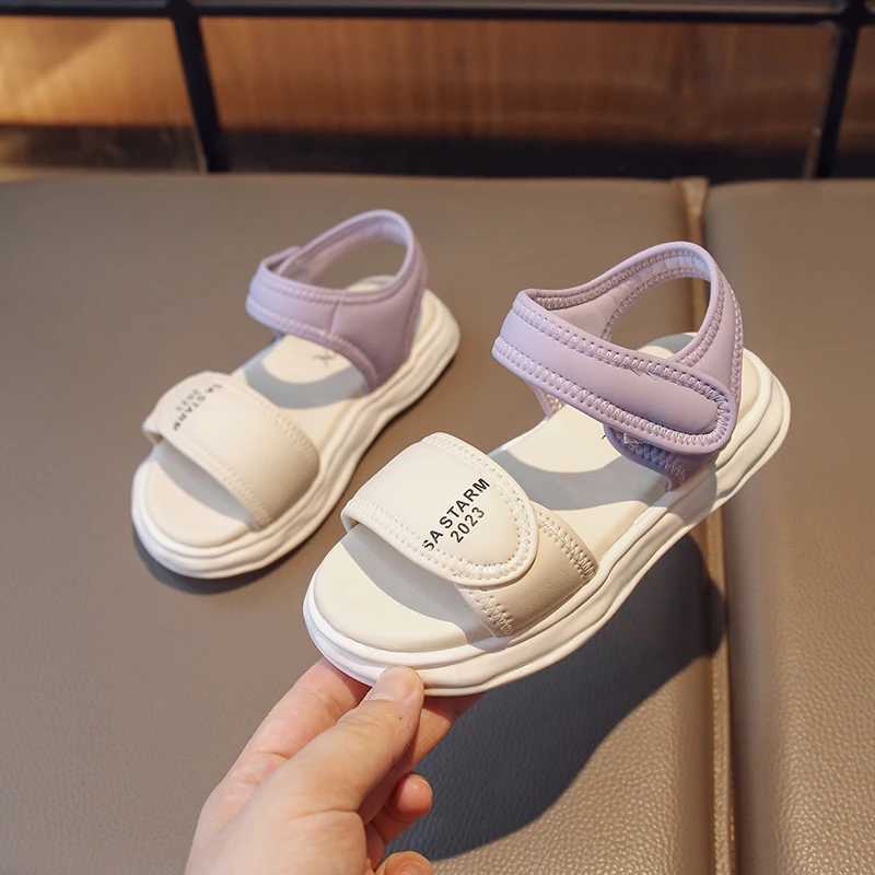 Purple/Rose Red Girls Sandals with Anti Slip Open Toes Summer Outdoor PU Girls Fashion Sandals Size 26-37 Sandals De Mujer W240821