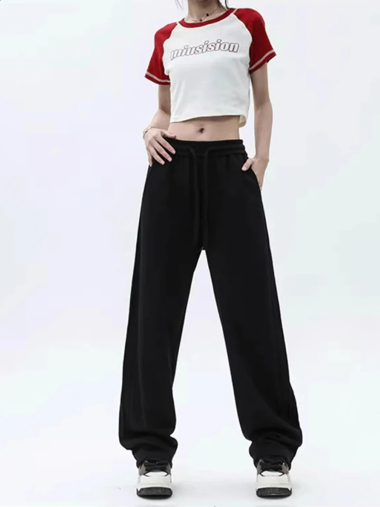 Womens Grey Pants Baggy Y2k Sweatpants Streetwear Wide Leg Pants Jogger Vintage Harajuku 90s Aesthetic Trousers Clothes 240820