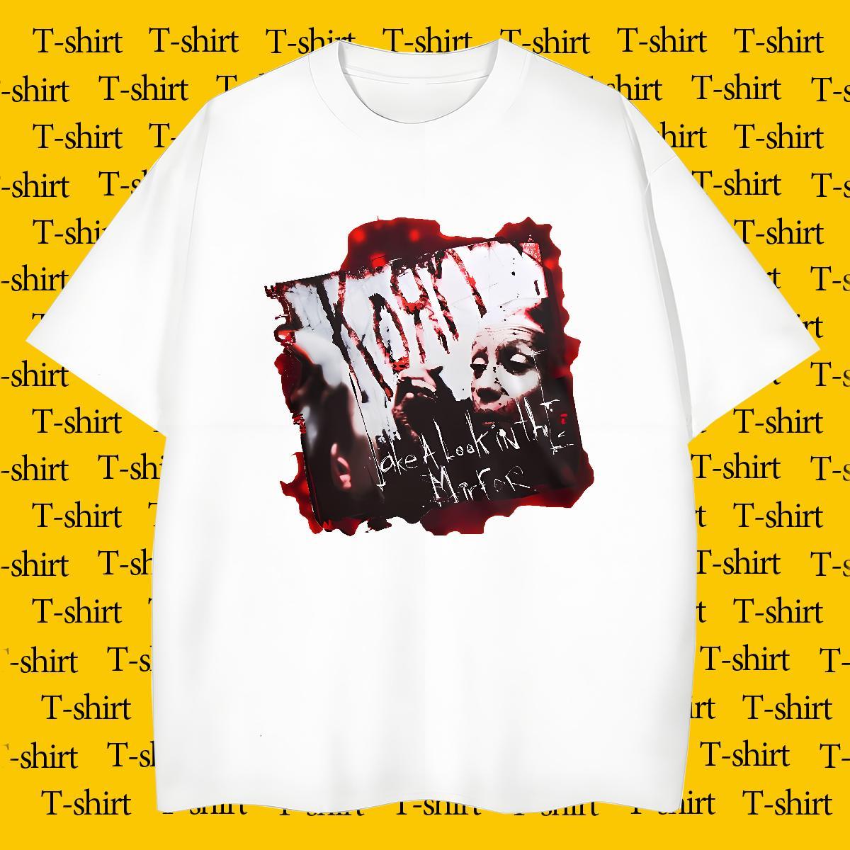Designer scary Men Clothes T-Shirt 230g 100% Cotton T Shirt For Man Cartoon Print Daily Wear Breathable Short Sleeve TOP Quality Clothings