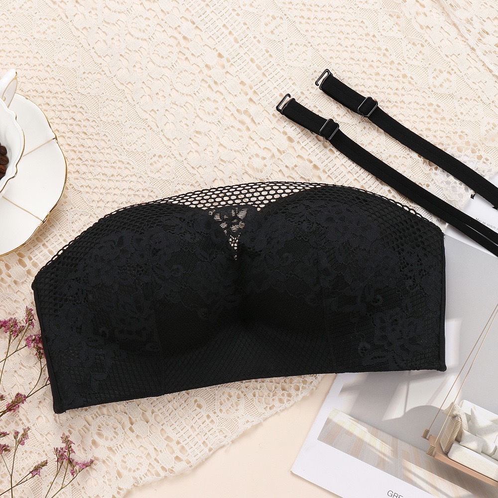 Strapless strapless for women with small breasts gathered together, thickened anti slip beautiful back, invisible wedding dress wrapped bra dongdumaoy