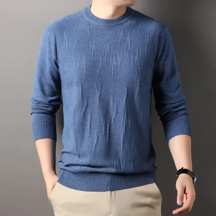 Mens Long Sleeved Knitted Pullover Printed with Fashionable Mens Wool Sweater 240821