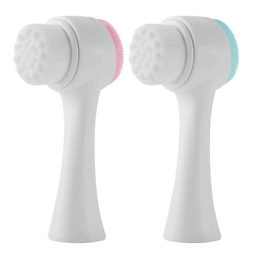 Electric Facial Cleansing Massage Brush Double Side Silicone Face Pore Cleanser Massage Skin Scrubber Blackhead Removal Y240821