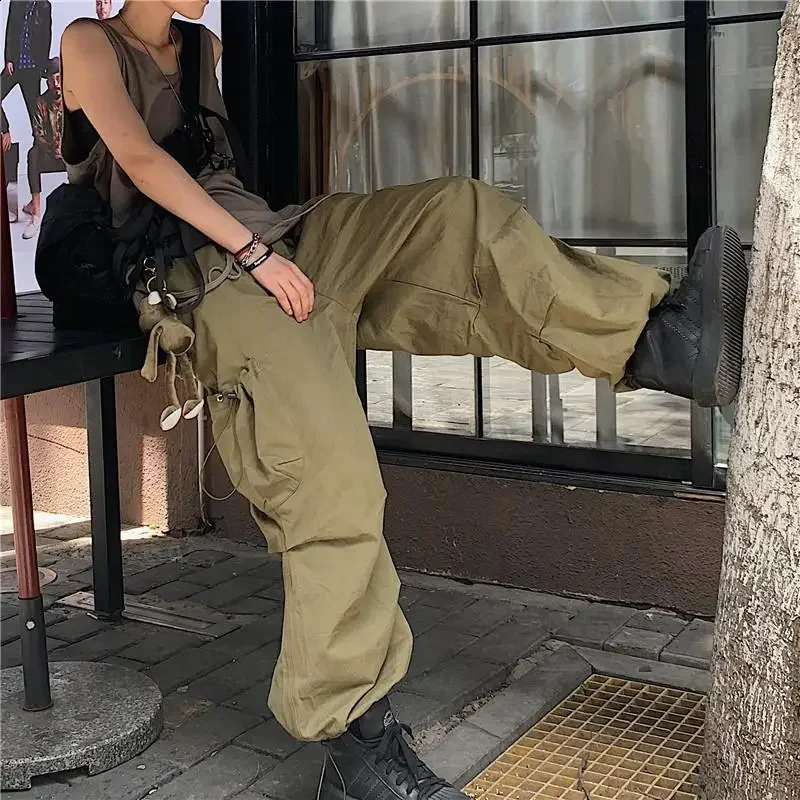 HOUZHOU Techwear Cargo Pants for Men Black Trousers Male Jogging Korean Casual Japanese Streetwear Hip Hop Safari Style Pocket 240821