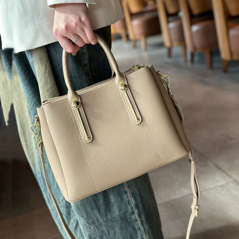 Hifashion 3layer denim leather handbag for womens trend ner office shoulder cross body bag 240820