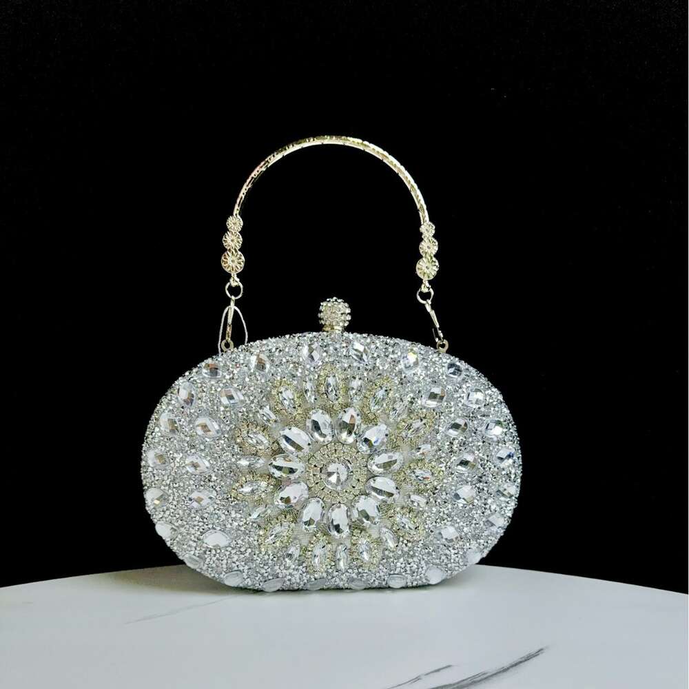 2025S Fashion Designer New Water Suower Full Dia Goose Egg Small Handheld Diagonal Cross Women S Dress Qipao Banquet Bag