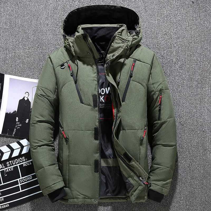 Puffer jacket Mens White Duck Down Jacket Warm Hooded Thick Puffer Jacket Coat Male Casual High Quality Overcoat Thermal Winter Parka Men M240821