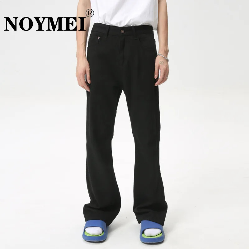 NOYMEI solid color clean fit slim boot-cut jean all-match autumn denim pants casual trendy american style WA4579 240821