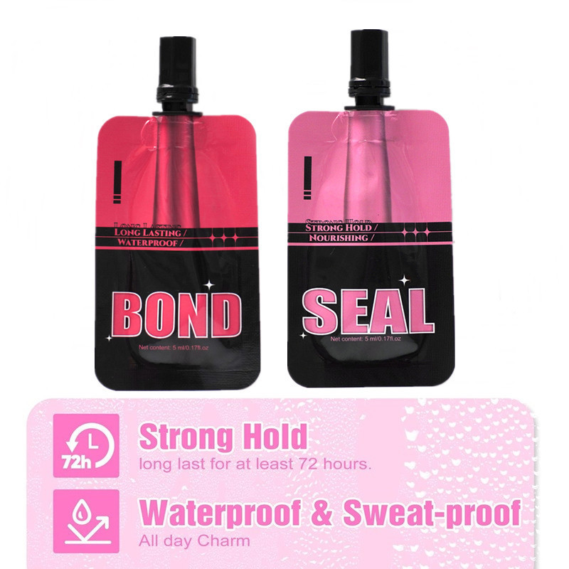 Lash Bond and Seal and Remover Easy to Use Strong Hold Long Lasting Waterproof Eyelash Glue and Removal for Cluster Lashes Individual Eyelash Extensio