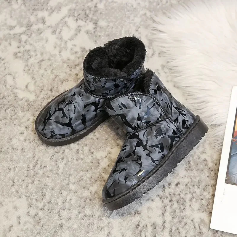 Ladies Snow Boots Ankle Chunky Booties Female Shoes Elegant With Low Heels Platform Black On Slip Offer Stylish Plush Work 240820