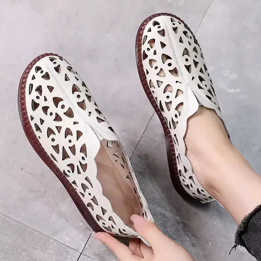 Spring Summer Sandals Womens Breathable Hole Flat Soft Non-slip Comfortable Shoes Sandalias De Mujer 2024 CL240806