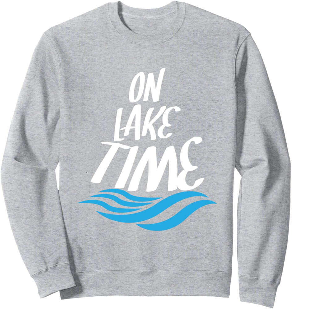 Long Sleeve Shirts for Men sweatshirt On Lake Time - Funny Summer Boating and Fishing Gift Sweatshirt T shirt Tee Streetwear Casual tops clothes