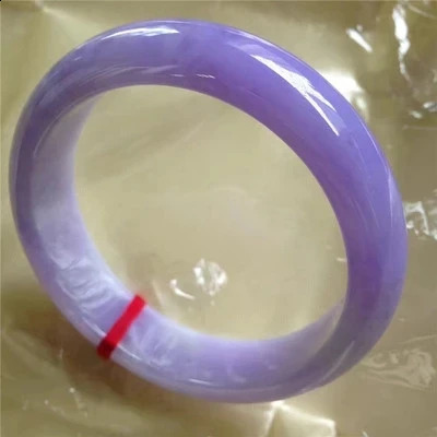 Send Certificat Natural Burmese Jade And Purple 5462mm Bracelet Elegant Princess Jewelry 240813