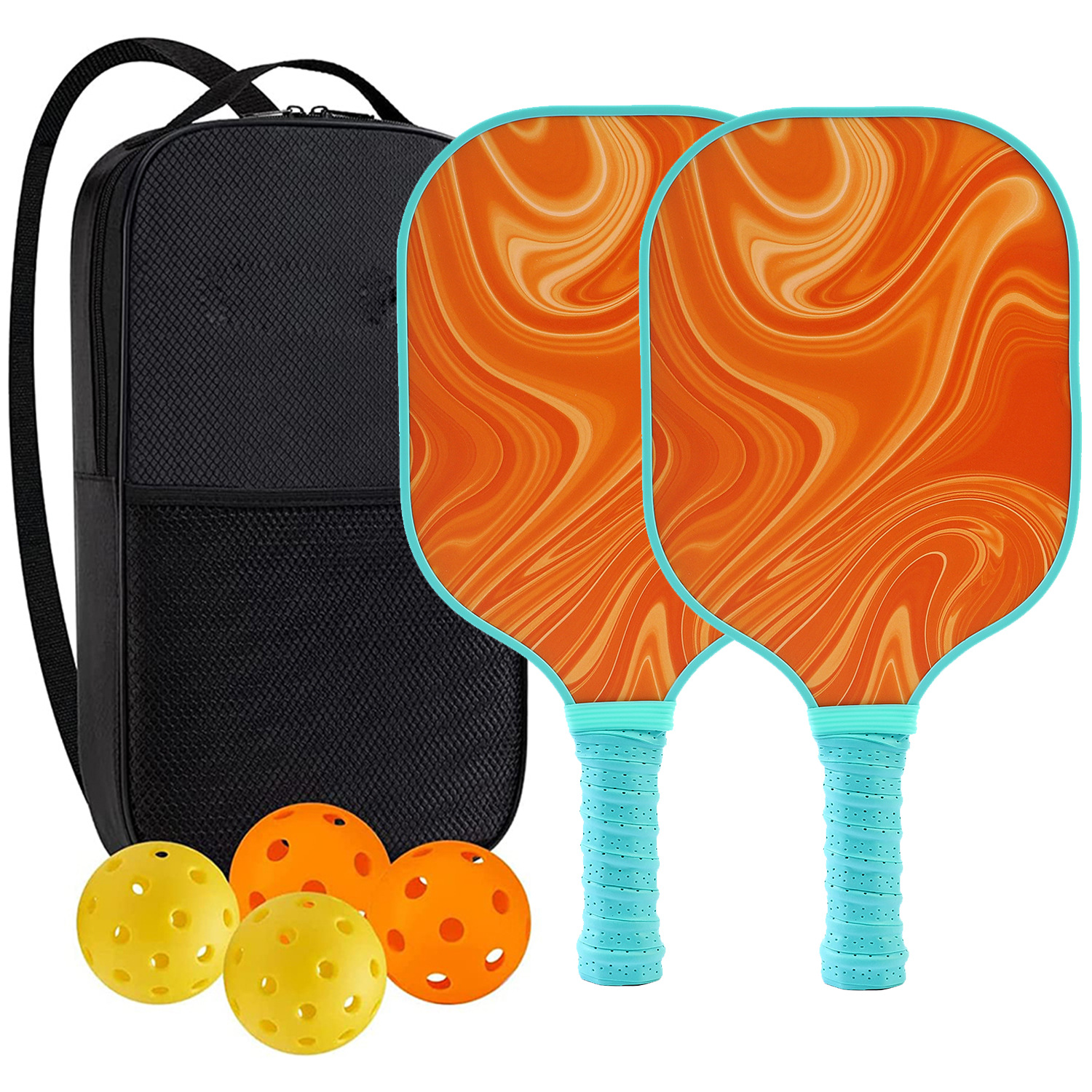 High-Performance Fiberglass Pickleball Paddle for Competitive Outdoors Games 2 Paddle & 4 ball & 1 bag 9901-9903