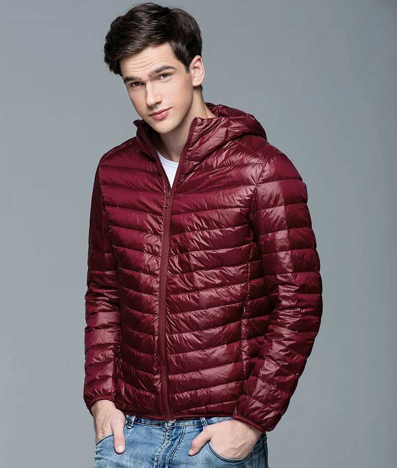Puffer jacket Autumn Winter Men Duck Down Jacket Ultra Light Thin Warm Jackets Man Streetwear Feather Parkas Male Hooded Coats Plus Size 5XL M240821