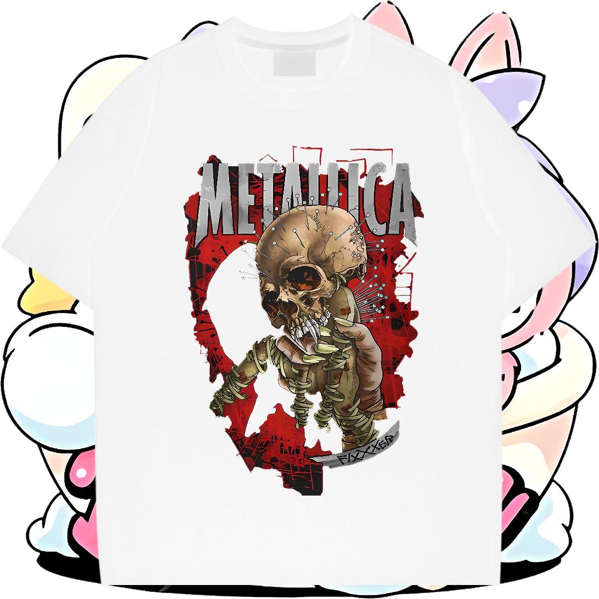 Fashion New Tshirts 100% Cotton 230g Daily Outfit scary Breathable Crew Neck T-Shirts for Men Loose DIY Printed Top Tees