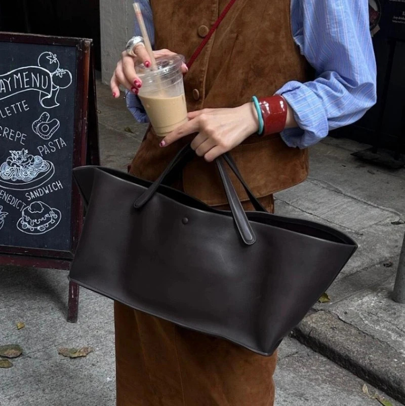 y ner large capacity womens handbag with genuine leather square bottom bag comfortable and elegant 240820 4