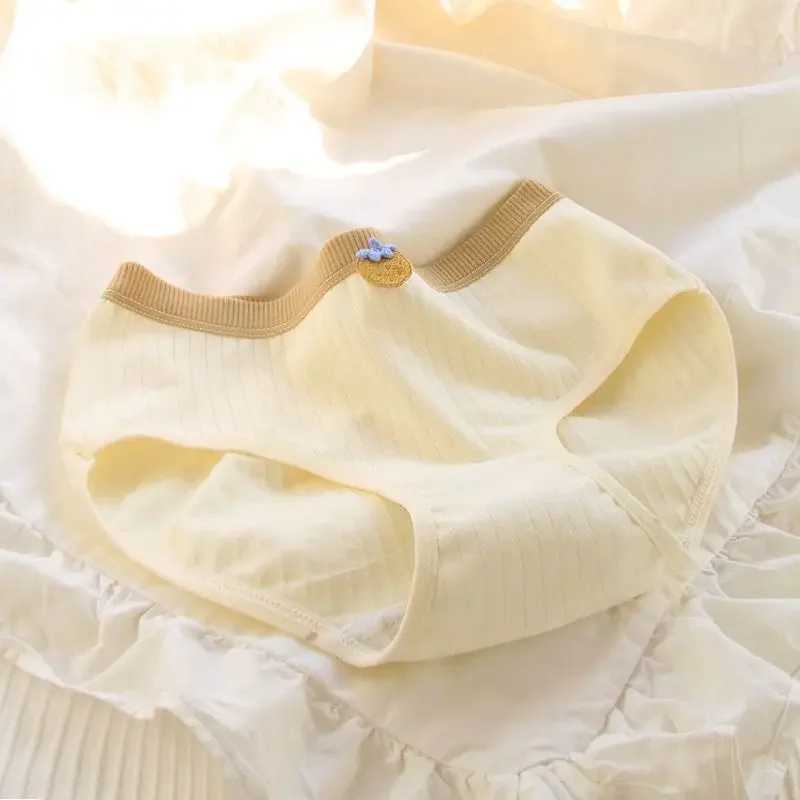 5PCS Kids Solid Antibacterial Panties for Girls Cotton Soft Cute Briefs 3+y Young Child Underwears Baby Thin Breathable Knickers Y240821