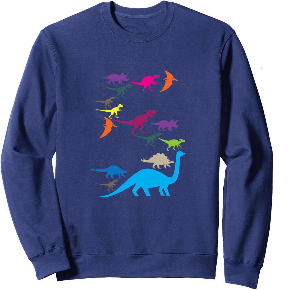 Long Sleeve Shirts for Men sweatshirt Colorful Dinosaur Species Paleontologist Funny Gift Sweatshirt T shirt Tee Streetwear Casual tops clothes