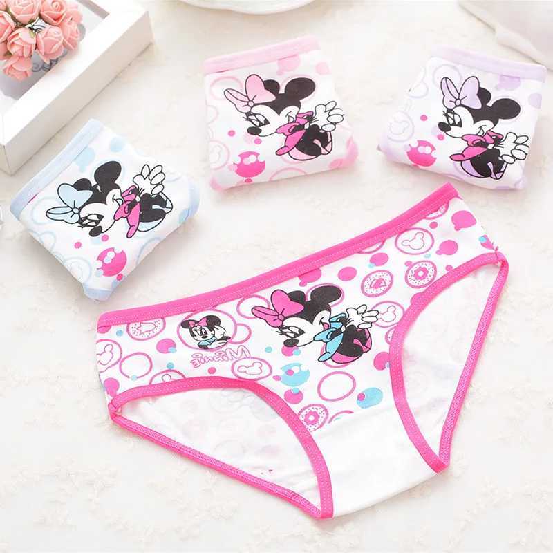 NEW Beautiful Girls Cartoon Briefs Top Quality Kids Cotton Underwear Mixed Colors Cute Panties 4Pcs/lot Y240821