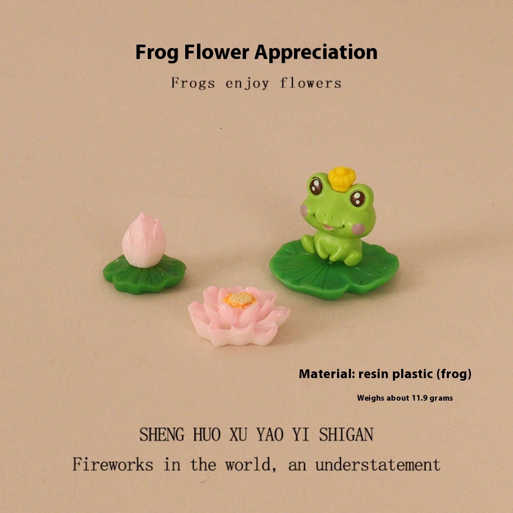 Pond Micro Creative Resin Crafts Lotus Frog Mini Fish Landscape Miniature Decorative Ornament OB11