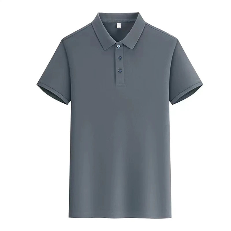 2024 Summer Mens Casual Top Fashion Short sleeved Button Polo Shirt 240821
