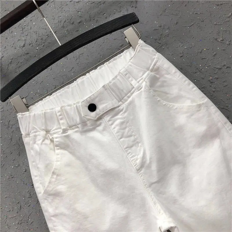 Yellow Baggy Ankle-Length Harem Jeans Casual Elastic High Waist Pantalones Basic Straight Denim Pants Loose Korean Vaqueros 240821