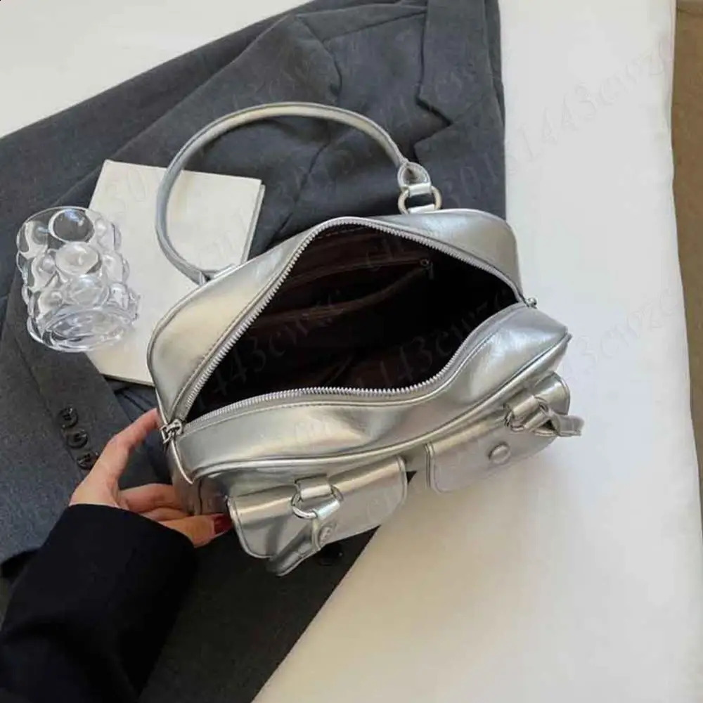 Womens shoulder bag backpack homeless zipper cross body multi pocket leather Boston handbag travel commuting 240820