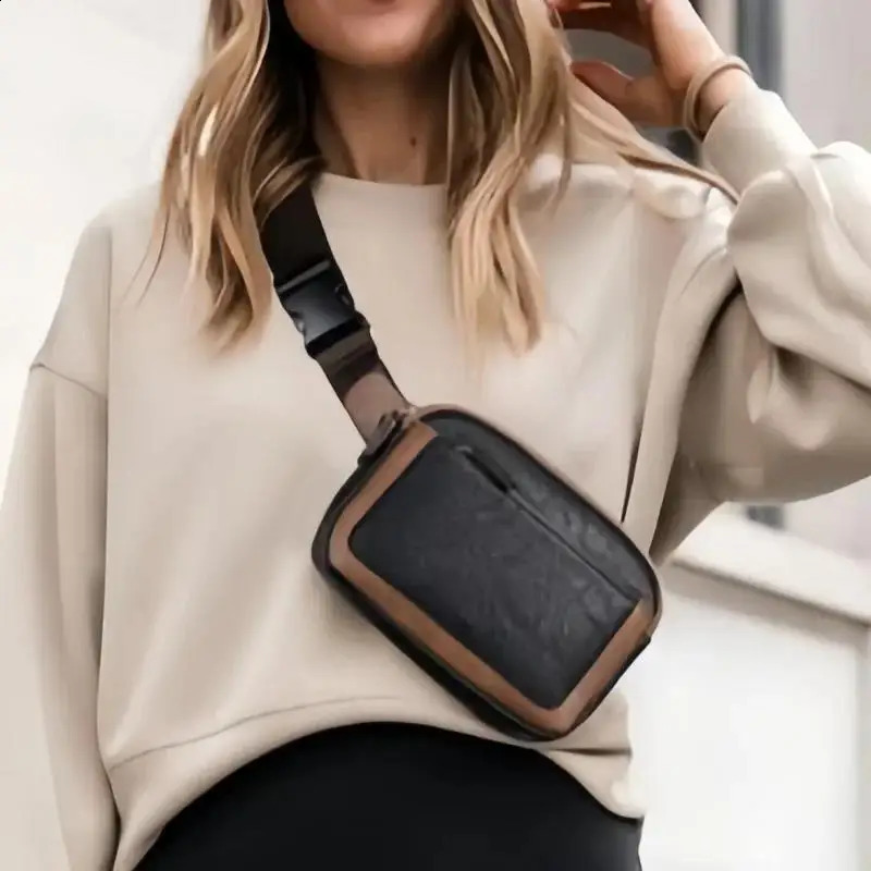 Women Fashion PU Waist Pack Casual Crossbody Chest Bags Unisex Hip Sack Travel WaterProof Belt Bag Sport Purse Pocket for Ladies 240821